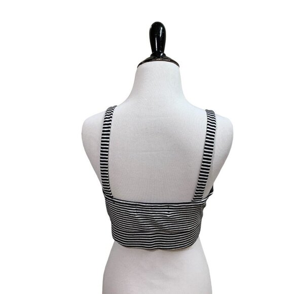 Gypsy Warrior Women's Bra Top M Medium Striped Cross Straps Padded Cropped - Picture 4 of 5